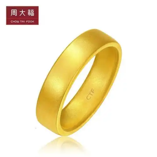周大福传承经典传承福慧情侣款足金金对戒金戒指古法金戒指工费498元