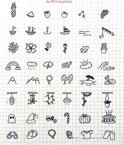 一组简单可爱的手帐素材