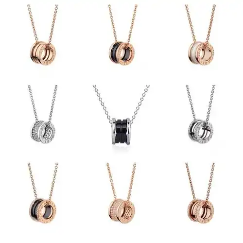 bvlgari宝格丽项链陶瓷小红人慈善款玫瑰金镶钻小蛮腰弹簧裙子