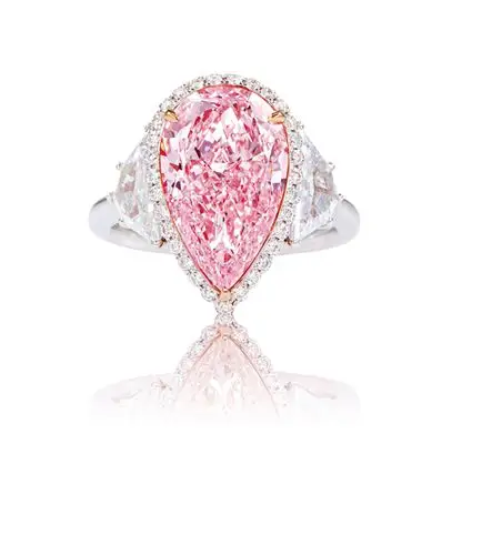 80克拉无瑕彩粉色钻石戒指