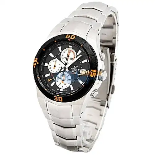 casio 卡西欧 edifice系列魅力时尚三眼计时钢带男表 ef-514d-1a