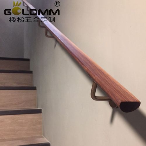 精品不锈钢楼梯扶手支架金色墙托楼梯配件钛金靠墙扶手托架