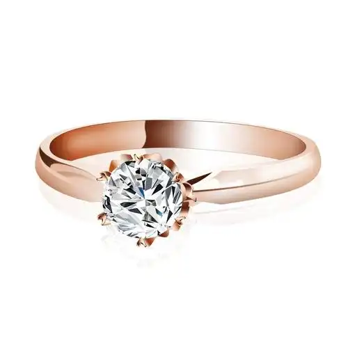 梦克拉18k金戒指玫瑰金钻戒若伊50分婚戒单戒