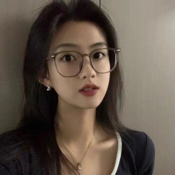 凡皙冷茶色近视眼镜架女轻高颜值防蓝光素颜大框方圆脸可配度数韩系