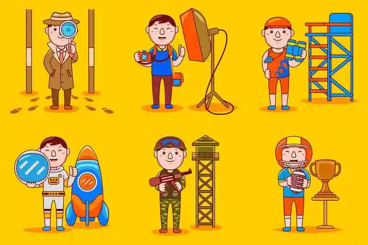 不同职业卡通人物插画矢量素材02manprofessioncartoonvectorpack02