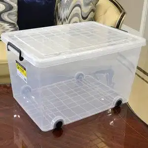 箱子收纳储物箱塑料滑轮图片