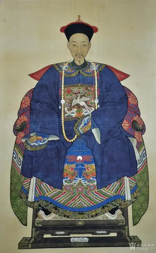 【欧美回流】设色绢本清代帝王大画像