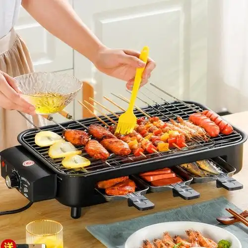 闪电客烧烤炉电烤炉家用烧烤架烤串炉电烤盘烤肉机炉子烤肉炉小型炉