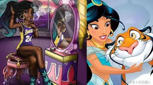 迪士尼公主变成不良少女后会是什么样子?茉莉公主成为科比的球迷