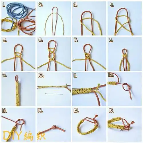 [其它内容] 橡皮绳手链的编法图解——diyym