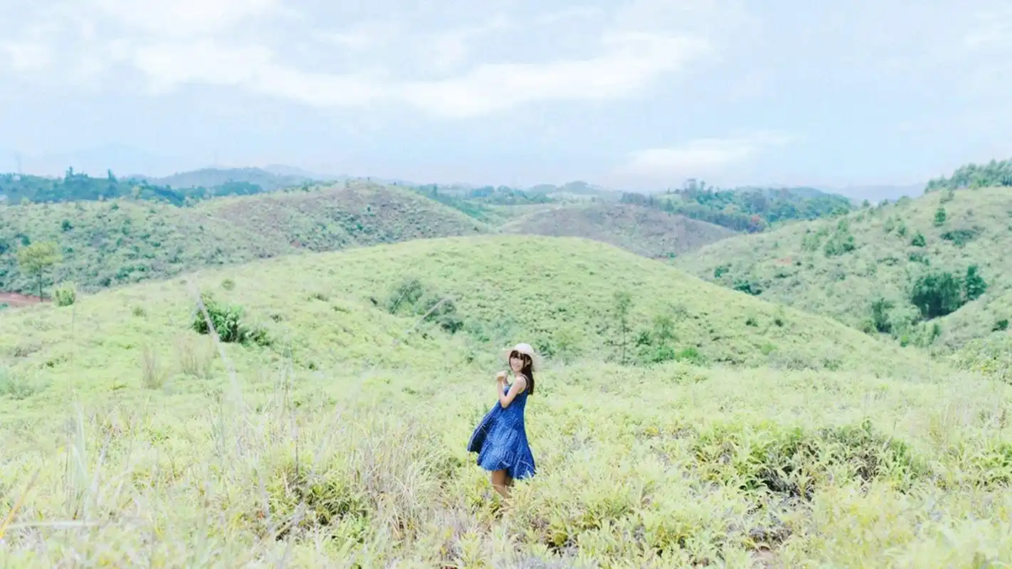 日系文艺范草帽女孩户外清新写真桌面壁纸
