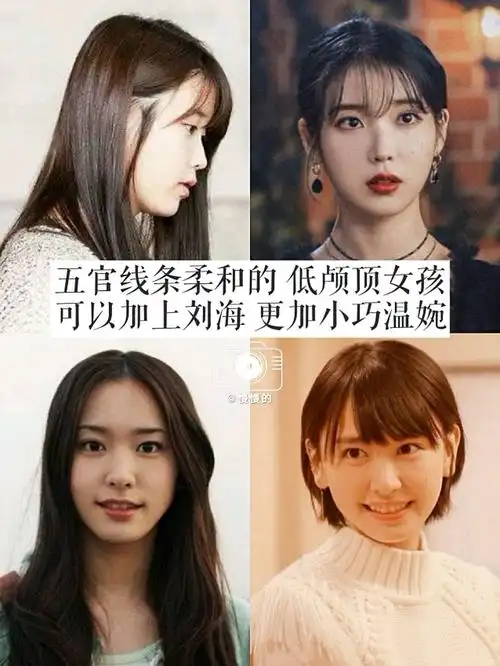 美不美还是要看整体脸型和五官 - 低颅顶 尖下巴,不会显脸大 比较典型