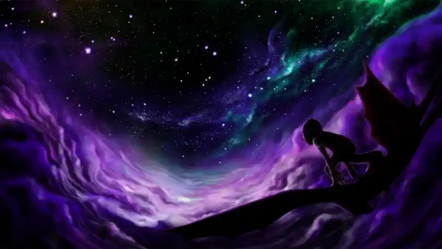 星空 女孩 梦幻唯美高清壁纸