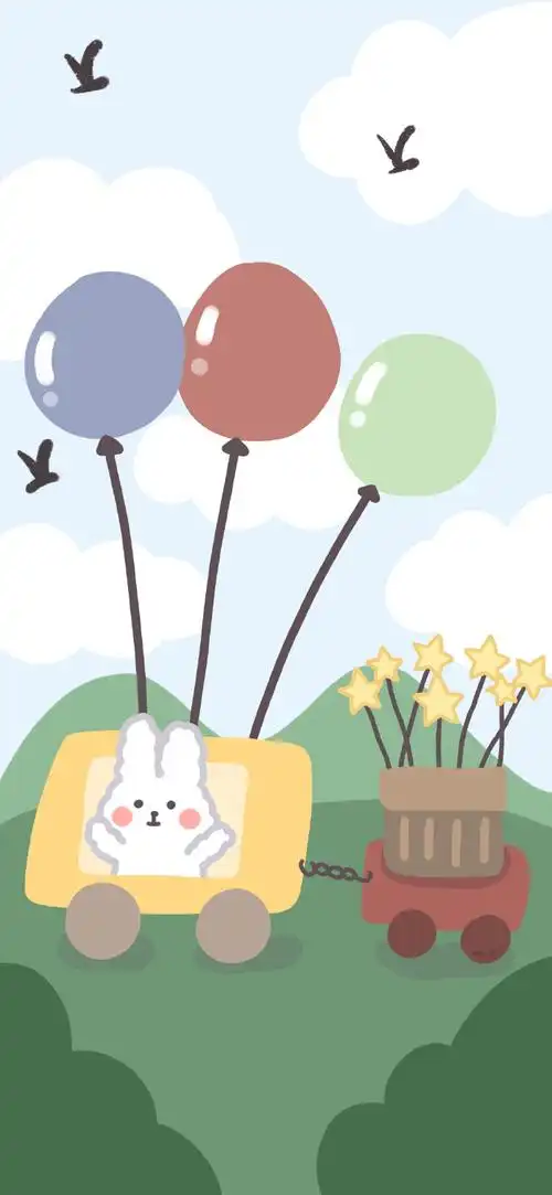 可爱壁纸 可爱小熊 熊熊和兔子  iphone11壁纸 手机壁纸 锁屏壁纸