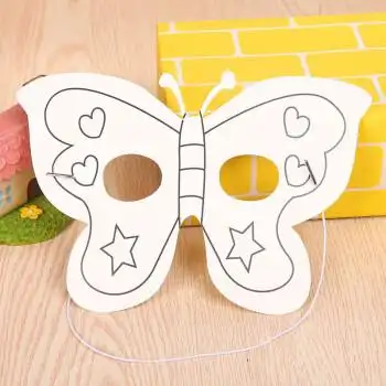 空白面具幼儿园手工diy美术材料包动物卡通儿童涂色绘画涂鸦玩具蝴蝶