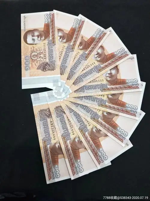 柬埔寨币100元,捆拆豹子号10张