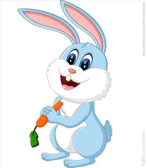 卡通兔子的彩色画法步骤图片        大耳