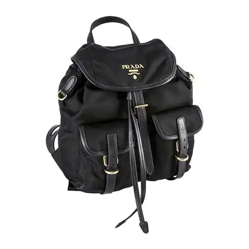 prada/普拉达 女士双肩包背包1bz677 黑色尼龙 j