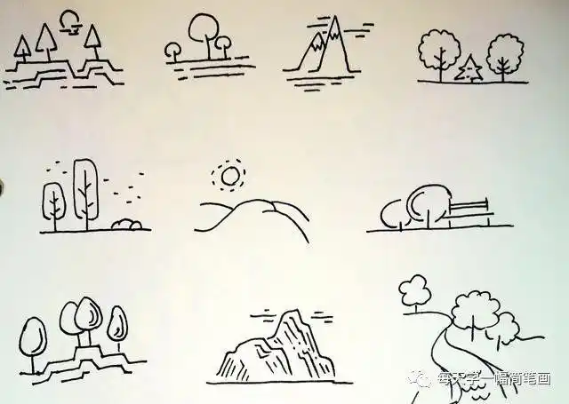 近中远景物简笔画