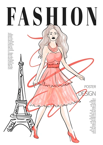 抽象杂志封面插画模板