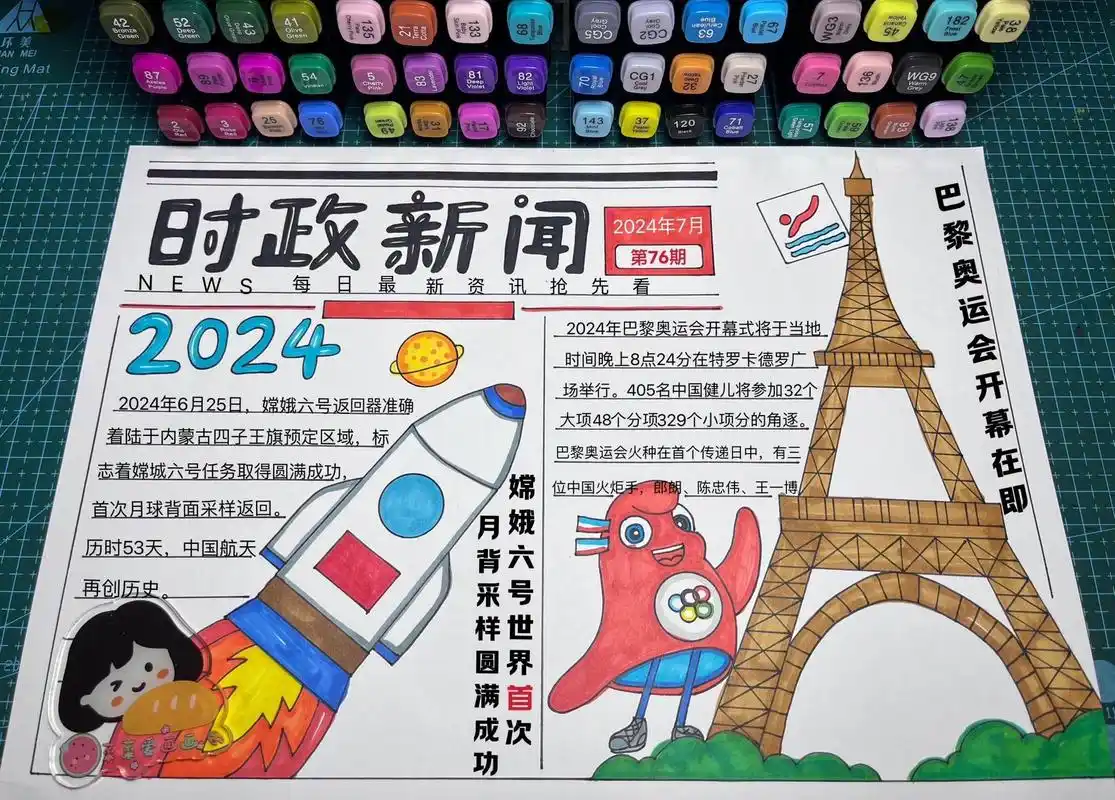 新闻主题手抄报,时政新闻手抄报,自制新闻手抄报,自制新闻小报,特色