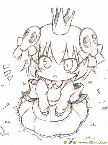 铅笔画漫画q版人物