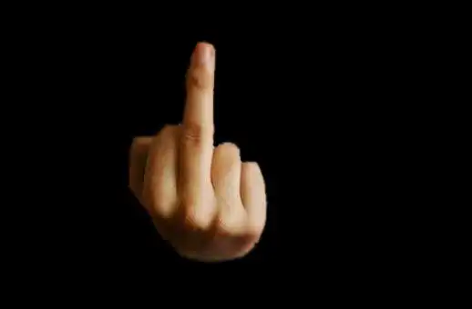 只要手做竖中指的图片,背景黑的