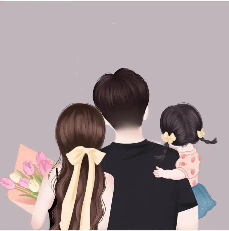 一家三口亲子头像,可爱姑娘背影头像 - 抖音