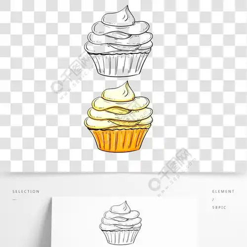 原创手绘儿童卡通填色简笔画纸杯奶油