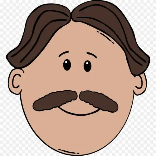 八字胡男子棕色头发剪贴画卡通男子脸