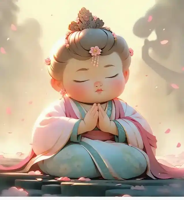 可爱祈祷头像.#禅悟人生  #ai绘画 #头像 - 抖音