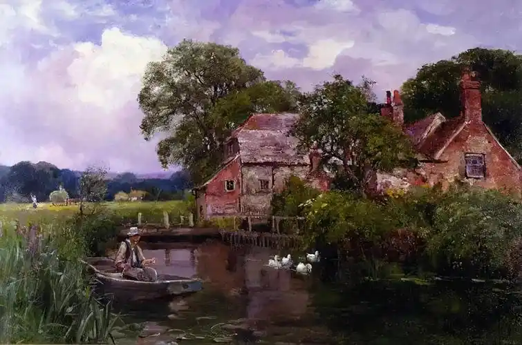经典油画美到脱俗的田园风景油画甜美
