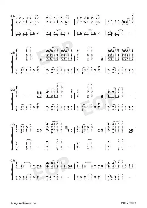 pull up-蔡徐坤双手简谱预览2-钢琴谱文件(五线谱,双手简谱,数字谱