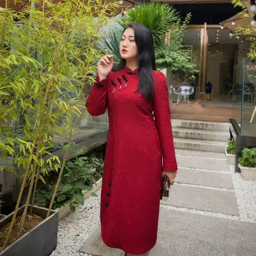 2020春秋大码女装胖mm气质礼服显瘦民族中国风复古改良旗袍连衣裙