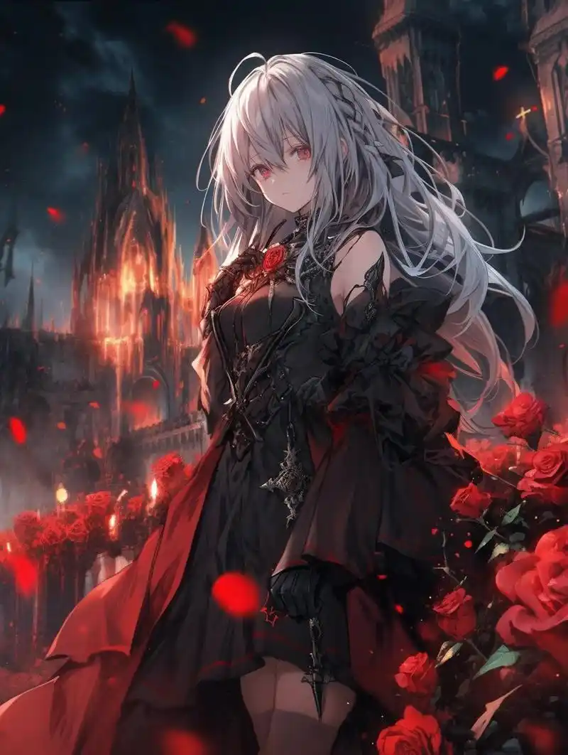 暗黑系 | 哥特风女生头像壁纸插画