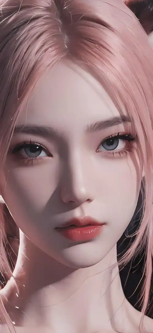 【4k】粉妆美女特写(美女手机动态壁纸) - 美女手机壁纸下载 - 元气