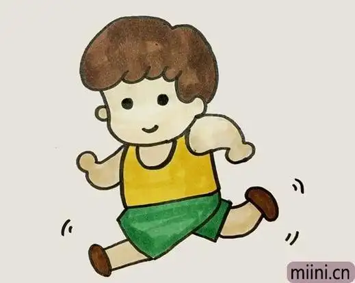 小孩跑步简笔画步骤教程简笔画幼儿运动会动作简笔画运动健身简笔画