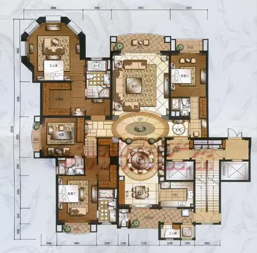 星河湾6号a3户型325㎡四房两厅四卫-0室0厅0卫