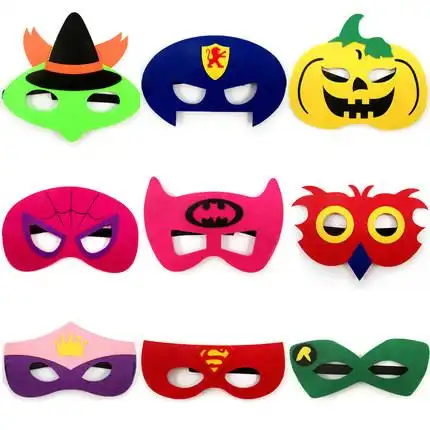 漫威超级英雄面具 儿童面具卡通钢铁侠公主半脸 节日舞会毛毡面具_7折