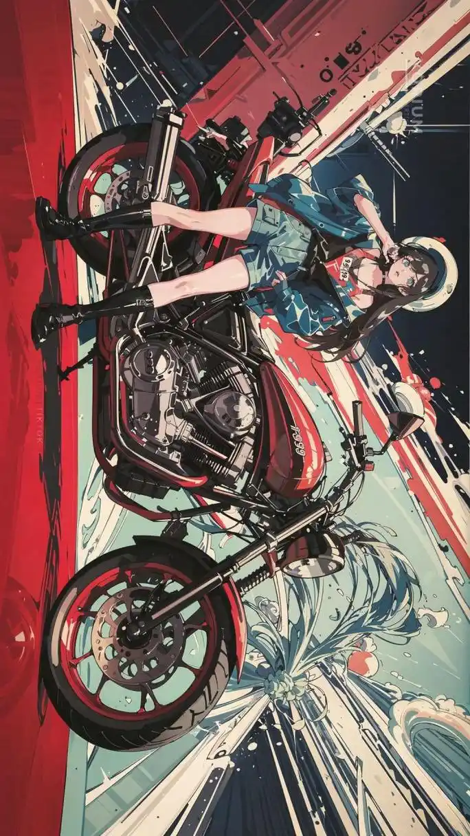 女孩与机车#动漫壁纸# #动漫