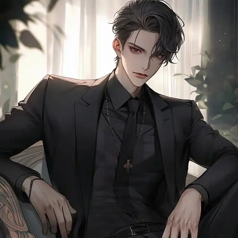 漫画男生冷酷帅气头像 天啊我可太喜欢黑西服的漫画头像了,完完全全