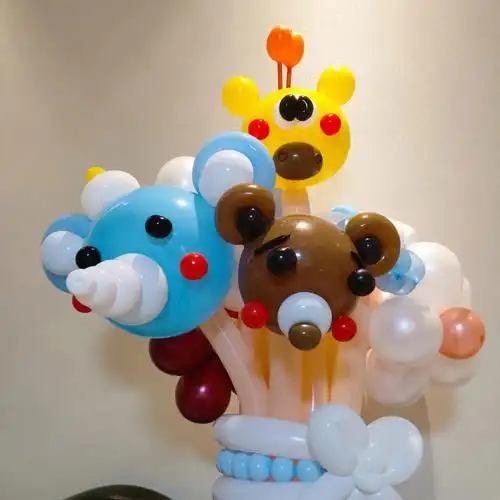 萌萌哒动物气球花束