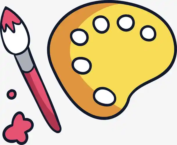 卡通美术绘画调色盘