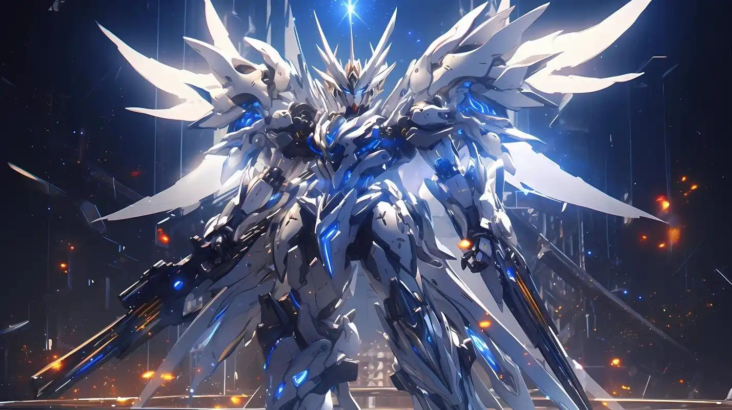 midjourney|白色高达|4k 16:9电脑壁纸 gundam高清 4k ai绘画第七天
