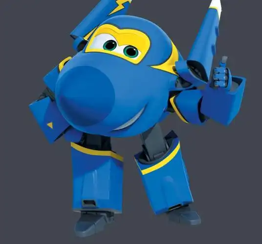 超级飞侠蓝色的飞机简笔画