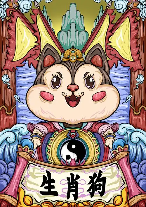 国潮十二生肖插画