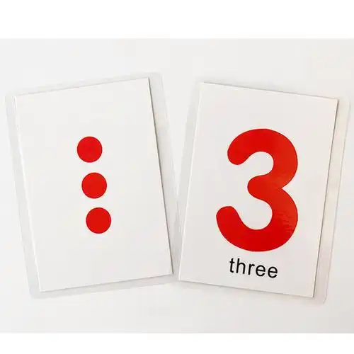 宝宝识数圆点数字数字卡卡片1-10数感早教塑封早教闪卡