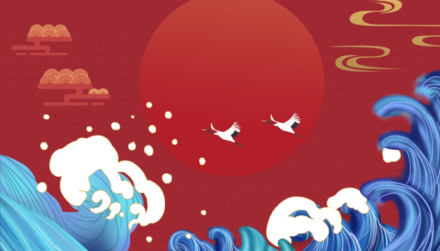 国潮风新年背景