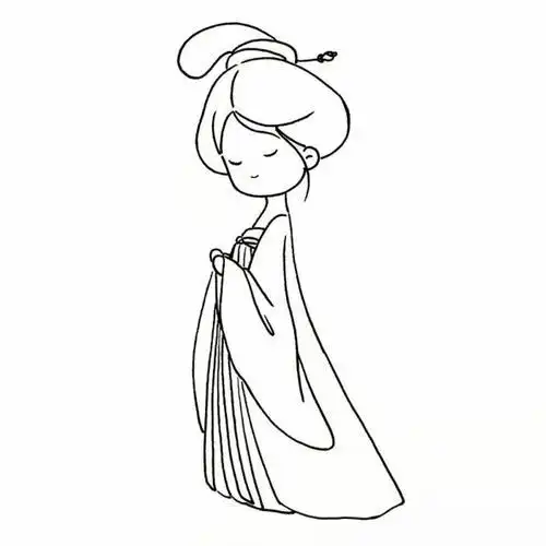 公主简笔画图片大全彩色青云志人物简笔画铅笔画古装美女简笔画的画法