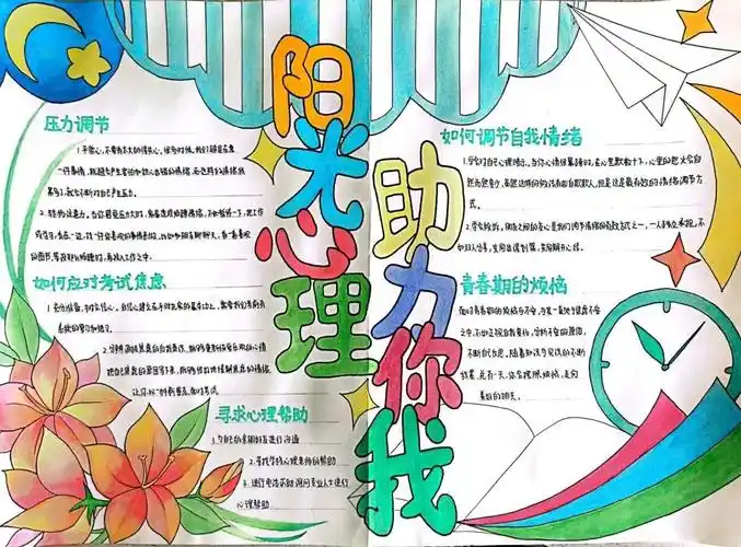 "阳光心理 健康成长"心理手抄报简单6张-图3